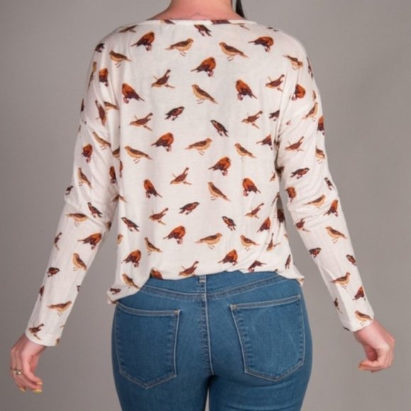 Bird All Over Patterned Long Sleeve Shirt - Picture 8 of 8